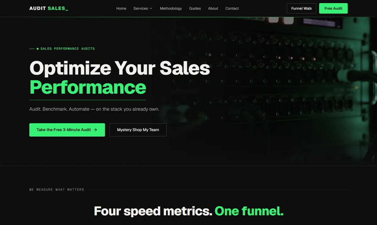 The AuditSales homepage